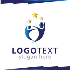 People with star logo template