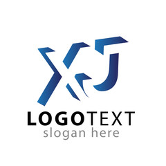 VJ Initial Letter logo in negative space vector template