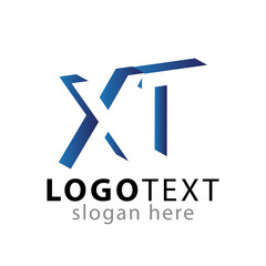 X T Initial Letter logo in negative space vector template