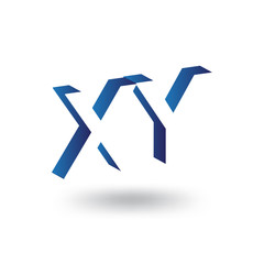 X Y Initial Letter logo in negative space vector template
