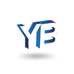 YB Initial Letter logo in negative space vector template