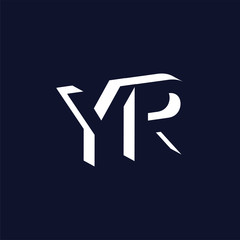 YR Initial Letter logo in negative space vector template
