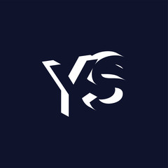 YS Initial Letter logo in negative space vector template