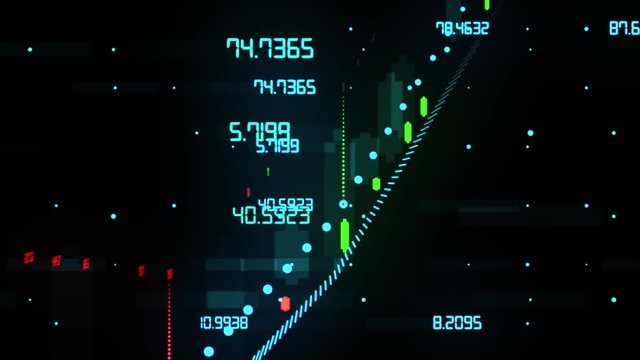 Stock market chart animation trading on exchange share market price chart