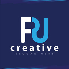 pu Initial Letter Logo Vector Template