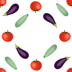 Set of vegetables. Healthy life. Design - Seamless pattern