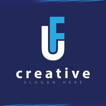 f u Initial Letter Logo Vector Template
