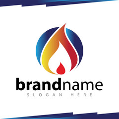 Flame oil symbol logo template