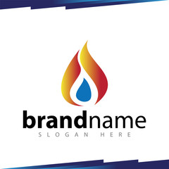 Flame oil symbol logo template