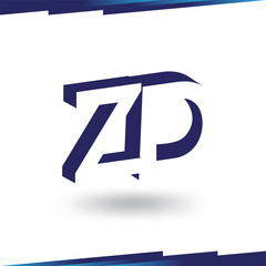 Z D Initial Letter logo in negative space vector template