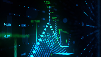 Share price stock chart financial business market concept 3d render
