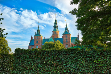 Famous Rosenborg castle, one of the most visited castles in Copenhagen