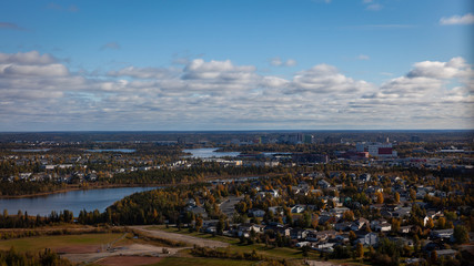 Aerial view of the city of Yellowknife, Canada