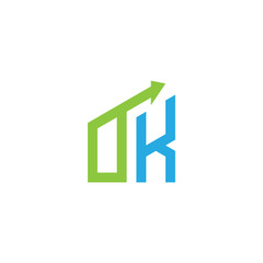 initial letter logo with growing arrows