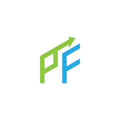 initial letter logo with growing arrows