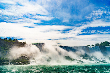 Water rushing over Niagara Falls