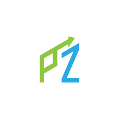 initial letter logo with growing arrows