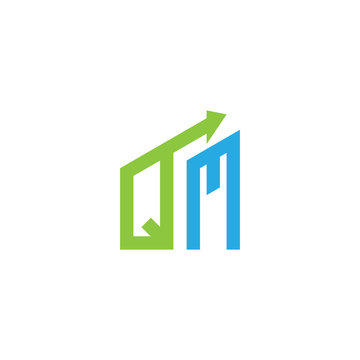 initial letter logo with growing arrows