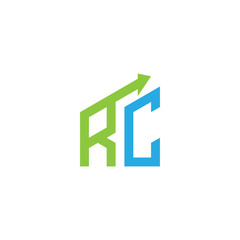 initial letter logo with growing arrows