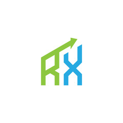 initial letter logo with growing arrows