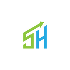 initial letter logo with growing arrows