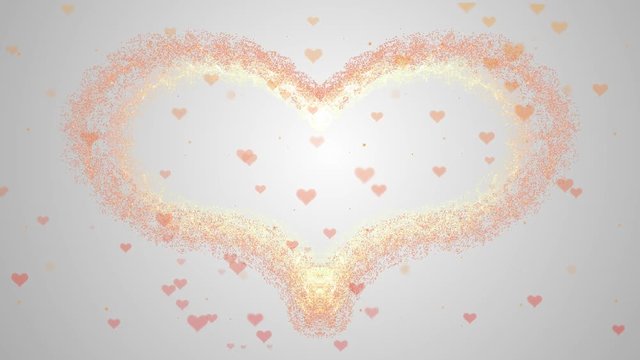 Beautiful flame-red heart is appearing. Then the heart is dispersing. Valentine's Day heart made of pink splash isolated on white background. Share love. Action. Animation. 4K.
