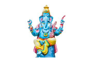 Figurine of Lord Ganesha on White background