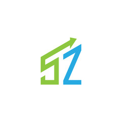 initial letter logo with growing arrows