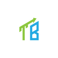 initial letter logo with growing arrows