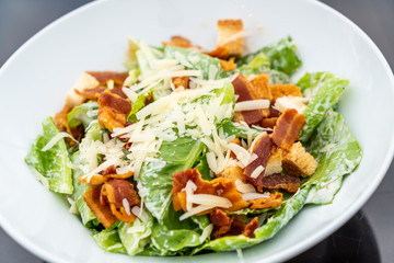 Caesar Salad on white plate