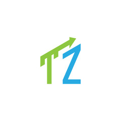 initial letter logo with growing arrows