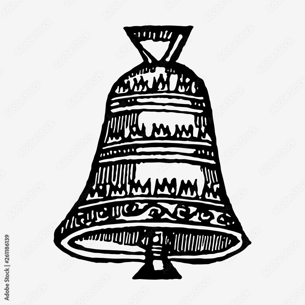 Sticker vintage bell illustration