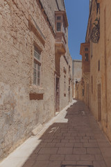 Empty streets and architecture in Rabat, Malta