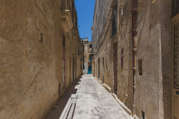Fototapeta na wymiar Empty streets and architecture in Rabat, Malta