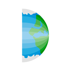 Right side of our planet. Earth day. Vector illustration design