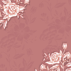 Floral border with copy space