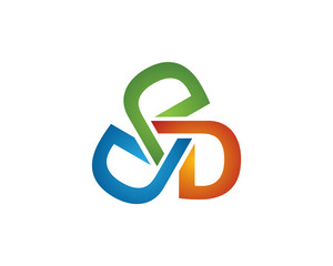 D letter community logo template