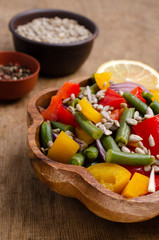 Vegetable salad with beans