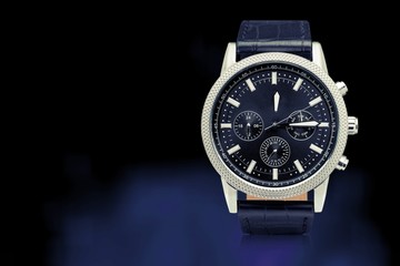 Men's mechanical watch on dark  background