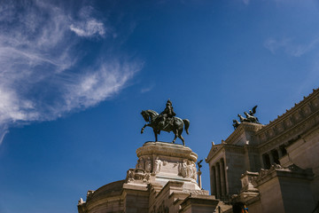 Obraz premium ROME, ITALY - 11 SEPTEMBER 2018: Memorial architectural complex of XVIII-XIX centuries in honor of king Victor Emmanuel