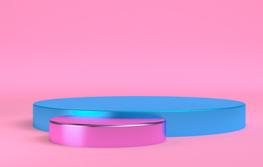 Geometric shape scene podium advertized minimal abstract background, pastel colors, 3D render.