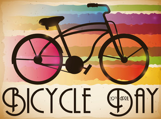 Colorful Design with Bike to Commemorate the Bicycle Day, Vector Illustration