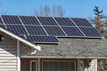 Solar Panels on the Roof of a Home