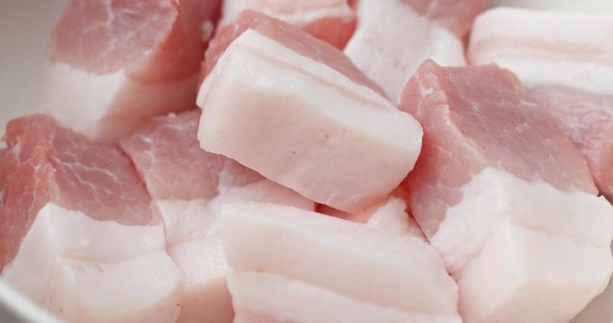 Fresh raw pork belly
