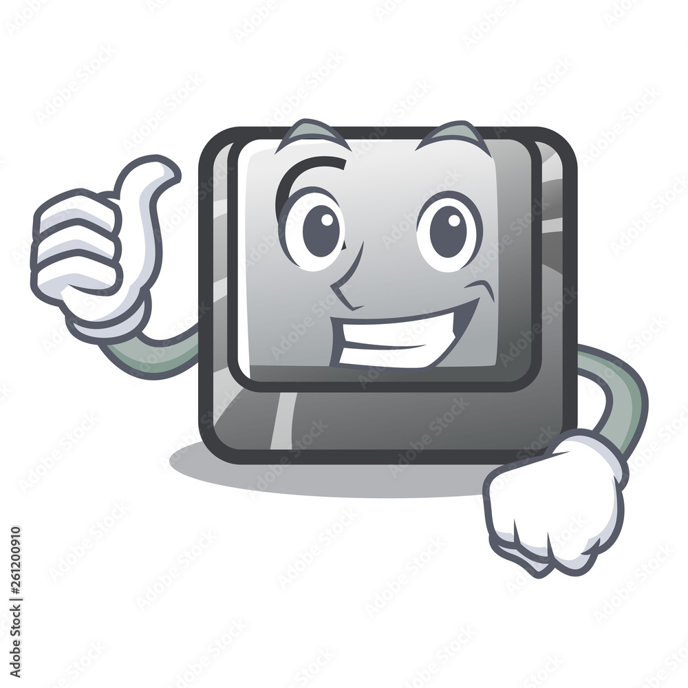 Sticker thumbs up button c in the mascot shape