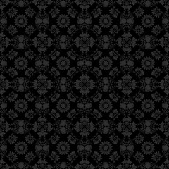 Damask seamless pattern. Abstract ornate texture. Dark color ornamental background. Vintage pattern design in baroque style. Decorative flourish textile, wallpaper, wrapping paper vector fill