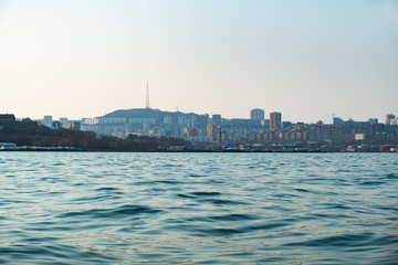 Fototapeta premium Vladivostok city view from the sea