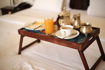 Fototapeta na wymiar breakfast in bed