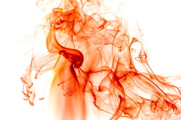 Fototapeta premium Red smoke on white background