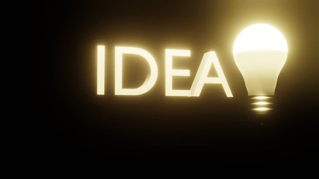 3D lettering idea and burning light bulb